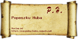 Popeszku Huba névjegykártya